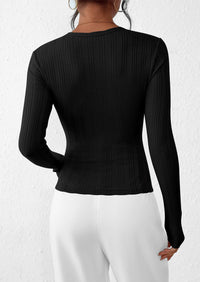 PRETTYGARDEN Crew Neck Long Sleeve Cute Going Out Tops for Women Casual Basic Slim Fit Womens Pullover Shirts PRETTYGARDEN