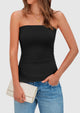 Womens Tube Top 2025 Summer Trendy Strapless Tops Going Out Outfits Ruched Asymmetrical Bandeau Shirts