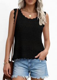 PRETTYGARDEN Womens Crochet Tank Tops Summer Spring Boho Sleeveless Cute Knit Sweater Vest Trendy Beach Vacation Clothes PRETTYGARDEN