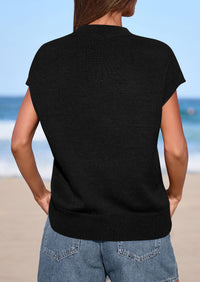 PRETTYGARDEN Women's Spring Sweater Vest Trendy Flower Knit Short Sleeve Cute Pullover Tank Tops Summer Fashion Clothing PRETTYGARDEN