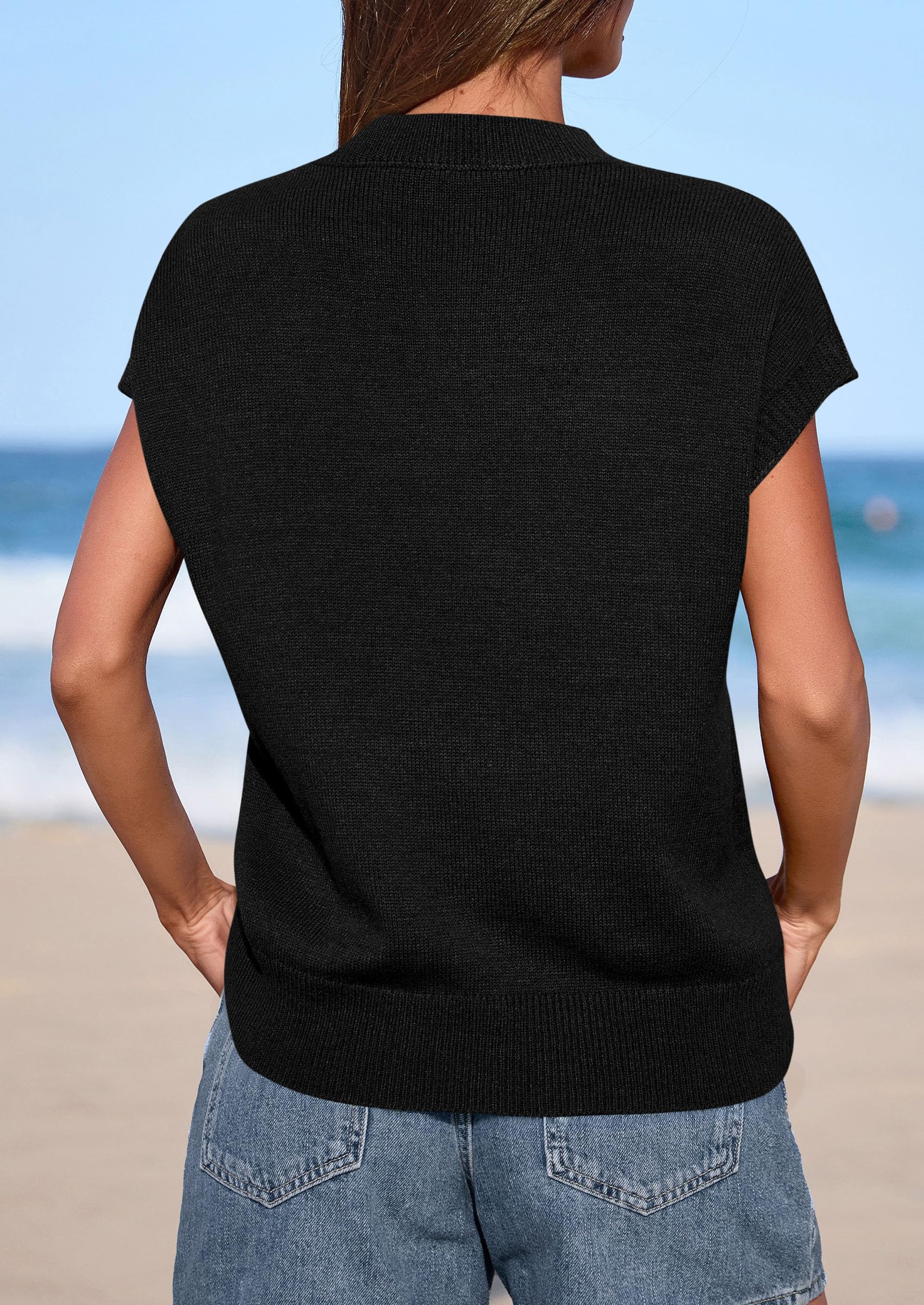 PRETTYGARDEN Women's Spring Sweater Vest Trendy Flower Knit Short Sleeve Cute Pullover Tank Tops Summer Fashion Clothing PRETTYGARDEN