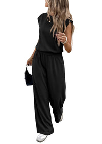 PRETTYGARDEN Women's Summer 2 Piece Lounge Sets Cap Sleeve Tops Wide Leg Pants Workout Sets Loose Casual Tracksuit PRETTYGARDEN