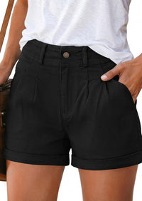 PRETTYGARDEN Womens Shorts Dressy Casual High Waisted Pleated Beach Vacation Tailored Summer Shorts with Pockets