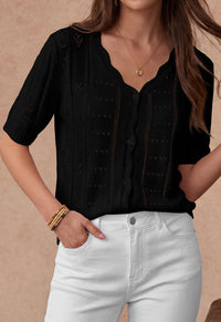 PRETTYGARDEN Womens Short Sleeve Crochet Knit Sweater Spring Fashion Button Down Lightweight Cardigans Summer Tops PRETTYGARDEN