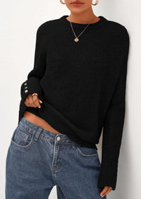 PRETTYGARDEN Womens Sweaters Fall Fashion Casual Crewneck Pullover Button Long Sleeve Cute Knit Tops Winter Clothes