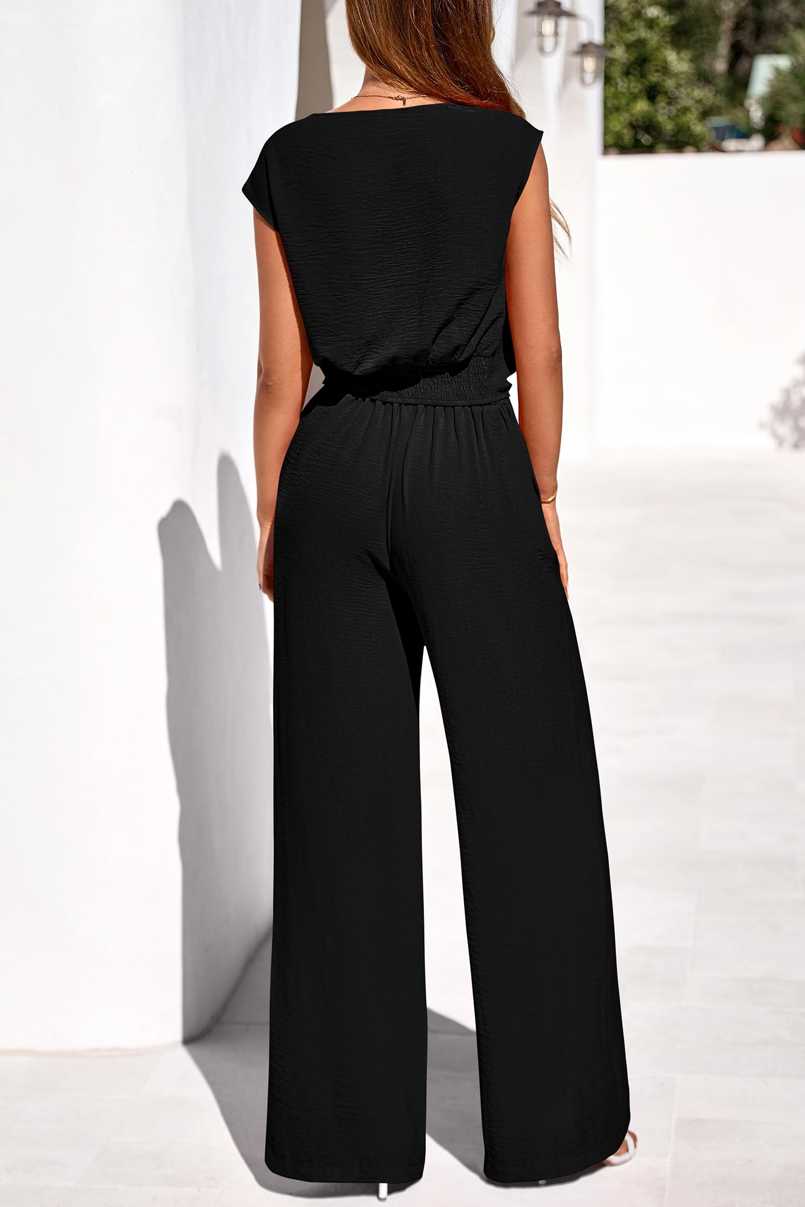 PRETTYGARDEN Women 2 Piece Lounge Sets Casual Summer Outfits Cap Sleeve Strappy Crop Tops Wide Leg Pant Tracksuit PRETTYGARDEN