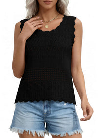 PRETTYGARDEN Womens Crochet Tank Tops Summer Spring Boho Sleeveless Cute Knit Sweater Vest Trendy Beach Vacation Clothes PRETTYGARDEN