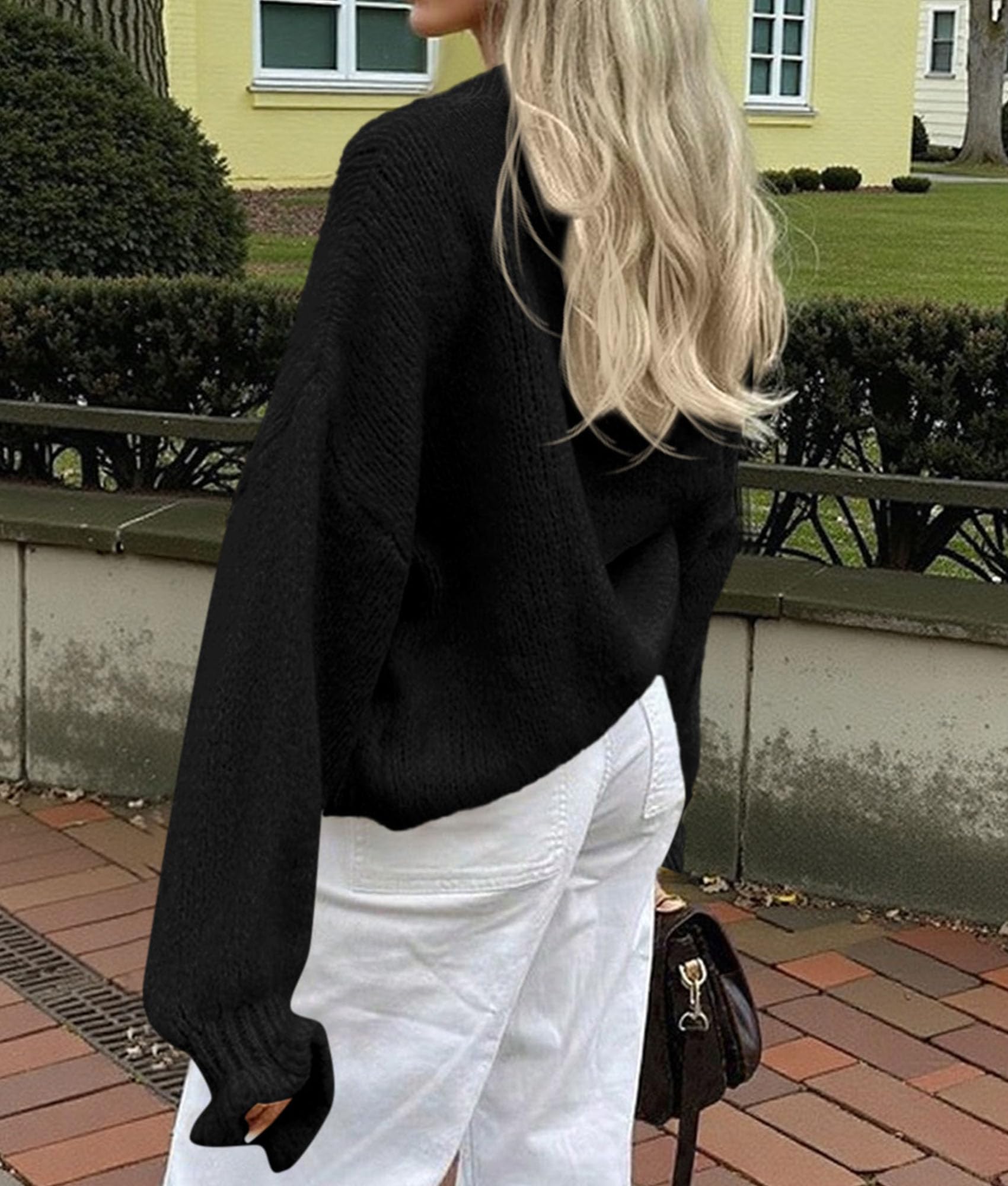 PRETTYGARDEN Womens Cropped Cardigans Trendy PRETTYGARDEN Long Sleeve Cropped Sweaters for Women Ruffle Oversized CardiganRuffle Open Front Chunky Knit Sweater Oversized Button Down Fall Clothes PRETTYGARDEN