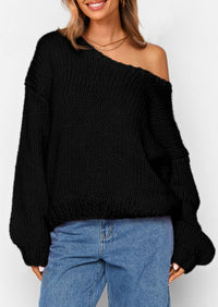 PRETTYGARDEN Women's Fall Oversized Sweaters Long Sleeve V Neck Dressy Casual Chunky Knit Loose Pullover Tops Winter Clothing