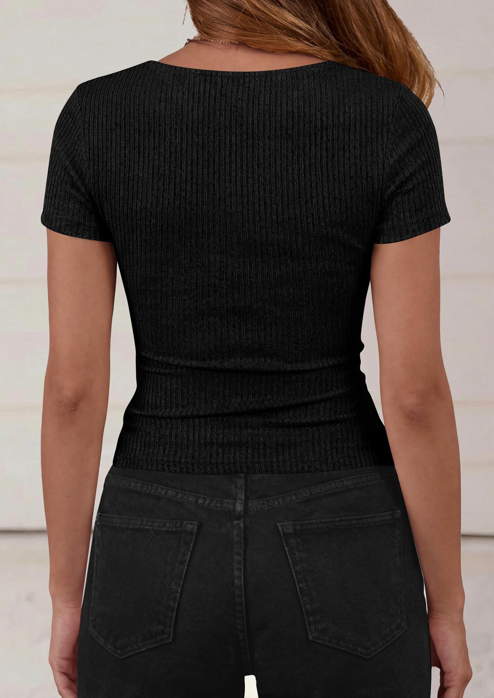 PRETTYGARDEN Womens Summer Tops Cute Cowl Neck Short Sleeve Shirts Ribbed Knit Fitted Crop Top Spring Ruched Blouse PRETTYGARDEN