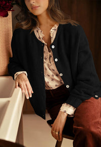 PRETTYGARDEN Long Sleeve Crewneck Button Down Womens Sweaters Fall Open Front Chunky Cardigan Sweaters for Women PRETTYGARDEN