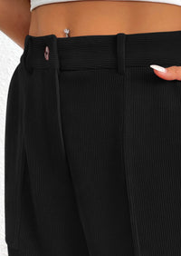 Women's Dressy Casual Pants Elastic High Waisted Work Office Corduroy Trouser Slacks with Pockets