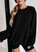 Women's Fall Oversized Sweatshirt Ribbed Corduroy Crewneck Long Sleeve Loose Fit Casual Going Out Pullover Tops