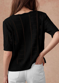 PRETTYGARDEN Womens Short Sleeve Crochet Knit Sweater Spring Fashion Button Down Lightweight Cardigans Summer Tops PRETTYGARDEN