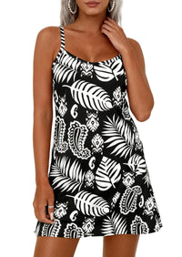 PRETTYGARDEN Women's Summer Dresses Casual Print Spaghetti Strap Sleeveless Sundress Beach Vacation Cover Ups PRETTYGARDEN