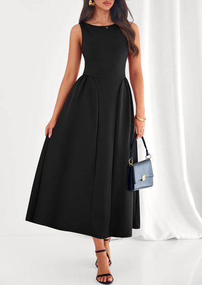 PRETTYGARDEN Summer Sleeveless Maxi Dresses for Women Elegant Classy A Line Tank Formal Midi Long Wedding Guest Dress PRETTYGARDEN