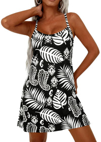 PRETTYGARDEN Women's Summer Dresses Casual Print Spaghetti Strap Sleeveless Sundress Beach Vacation Cover Ups PRETTYGARDEN