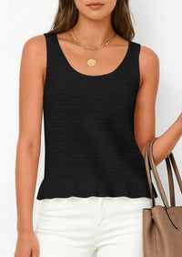 PRETTYGARDEN Womens Spring Crochet Tops Summer Sleeveless Scoop Neck Boho Sweater Tank Top Cute Beach Vacation Clothes PRETTYGARDEN