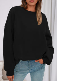 PRETTYGARDEN Sweatshirts for Women Oversized Crewneck Fleece Pullover Long Sleeve Tops Comfy Fall Winter Fashion Outfits