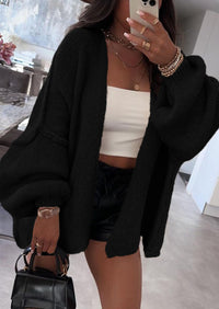 PRETTYGARDEN Womens Oversized Cardigan Sweaters Fall Long Lantern Sleeve Knit Open Front Lightweight Sweater