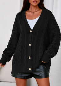 PRETTYGARDEN Women's Cable Knit Sweaters Fall Oversized Chunky Open Front Long Sleeve Cardigan Winter Coats