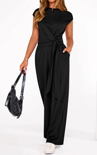 PRETTYGARDEN 2 Piece Matching Lounge Sets For Women Summer Short Sleeve Tie Front Crop Tops Casual Wide Leg Pants Tracksuit PRETTYGARDEN