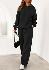 PRETTYGARDEN Women's 2 Piece Outfits Fall Sweatsuits Oversized Hoodies Wide Leg Sweatpants Tracksuits Lounge Matching Sets PRETTYGARDEN