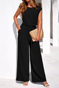 PRETTYGARDEN Women 2 Piece Lounge Sets Casual Summer Outfits Cap Sleeve Strappy Crop Tops Wide Leg Pant Tracksuit PRETTYGARDEN