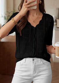 PRETTYGARDEN Womens Short Sleeve Crochet Knit Sweater Spring Fashion Button Down Lightweight Cardigans Summer Tops PRETTYGARDEN