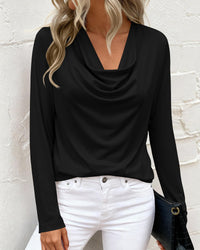 PRETTYGARDEN Womens Spring Tops Dressy Cowl Neck Long Sleeve Shirts Loose Business Casual Blouses Teacher Tunic Top PRETTYGARDEN