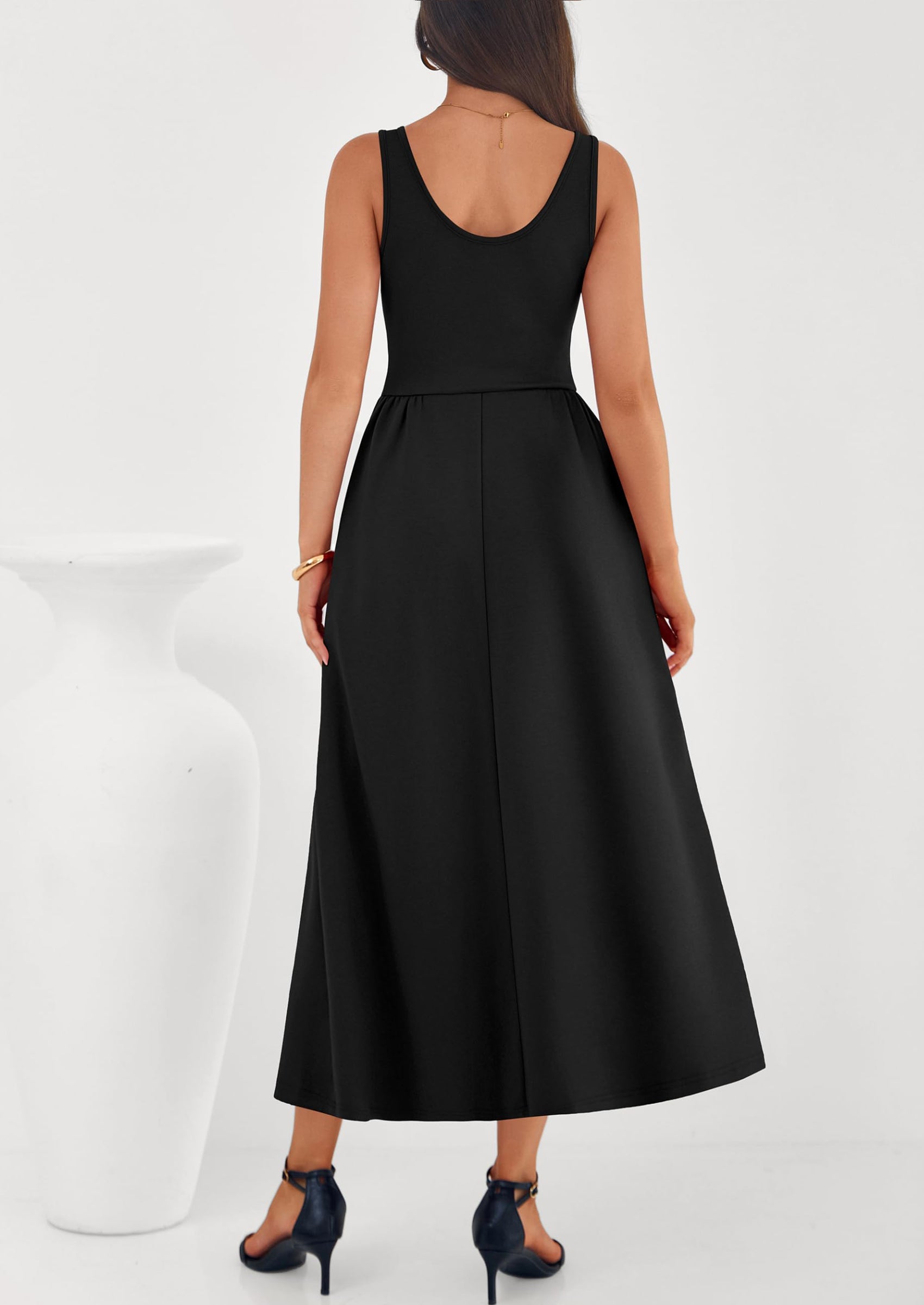 PRETTYGARDEN Summer Sleeveless Maxi Dresses for Women Elegant Classy A Line Tank Formal Midi Long Wedding Guest Dress PRETTYGARDEN