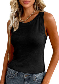 PRETTYGARDEN Tank Top for Women Summer Sleeveless Sweater Tops Spring Business Casual Work Shirts Ribbed Knit Blouses PRETTYGARDEN