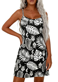 PRETTYGARDEN Women's Summer Dresses Casual Print Spaghetti Strap Sleeveless Sundress Beach Vacation Cover Ups PRETTYGARDEN