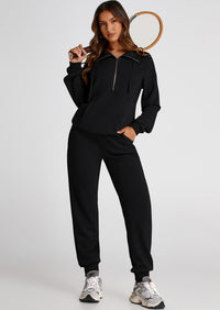 PRETTYGARDEN Long Sleeve Half Zip Sweatsuits Women 2 Piece Outfit Spring Casual Sweatshirt Sweatpants Lounge Set Tracksuit