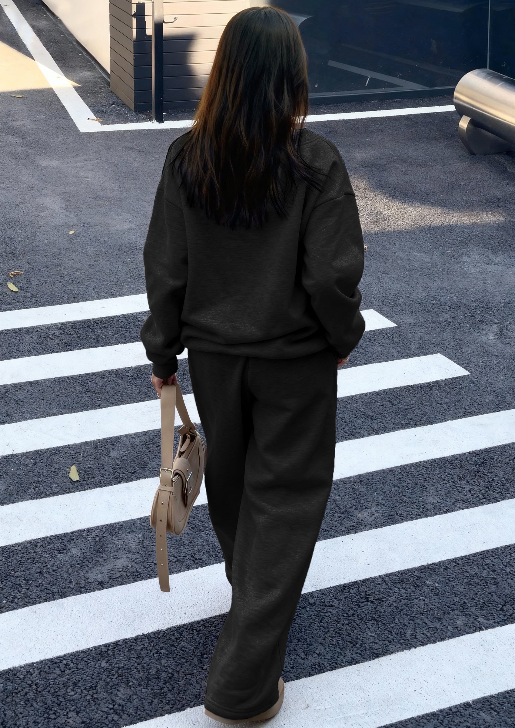 PRETTYGARDEN Casual Winter Two Piece Sets for Women V Neck Sweatshirt Loose Wide Leg Pants Tracksuit Knit Fall Outfits PRETTYGARDEN