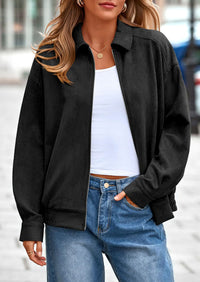 PRETTYGARDEN Women's Faux Suede Motorcycle Jacket Trendy Fall Fashion Oversized Zip Up Coats Winter Clothes Outerwear