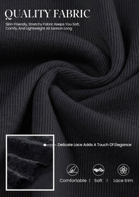 PRETTYGARDEN Womens Long Sleeve Shirts Cute Lace V Neck Tops Trendy Going Out Crop Top Sexy Stretchy Fitted Blouses Fall Clothes Dressy Work Office Outfit Casual Layering Tops