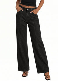 PRETTYGARDEN Women's Wide Leg Jeans High Waisted Stretchy Baggy Seamed Front Denim Palazzo Pants Summer Fashion Clothes