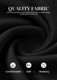 PRETTYGARDEN Off The Shoulder Tops for Women Going Out Long Sleeve Shirts Fall Casual Fitted Ribbed Ruched Y2K Clothes