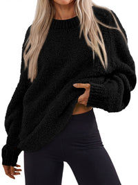 PRETTYGARDEN Womens Oversized Fuzzy Fall Sweaters 2026 Casual Pullover Tops Crew Neck Cozy Ribbed Knit Sweater, Slouchy Loose Fit Raglan Long Sleeve Tops, Chunky Soft Cute Clothes, Fashion Winter Wear