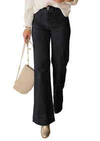 PRETTYGARDEN Womens Wide Leg Jeans High Waisted Stretchy|High Rise Bootcut Jeans with Front Patch Pockets, Loose Fit Daily Wear Denim, Trendy Work Pants, Business Casual Outfits