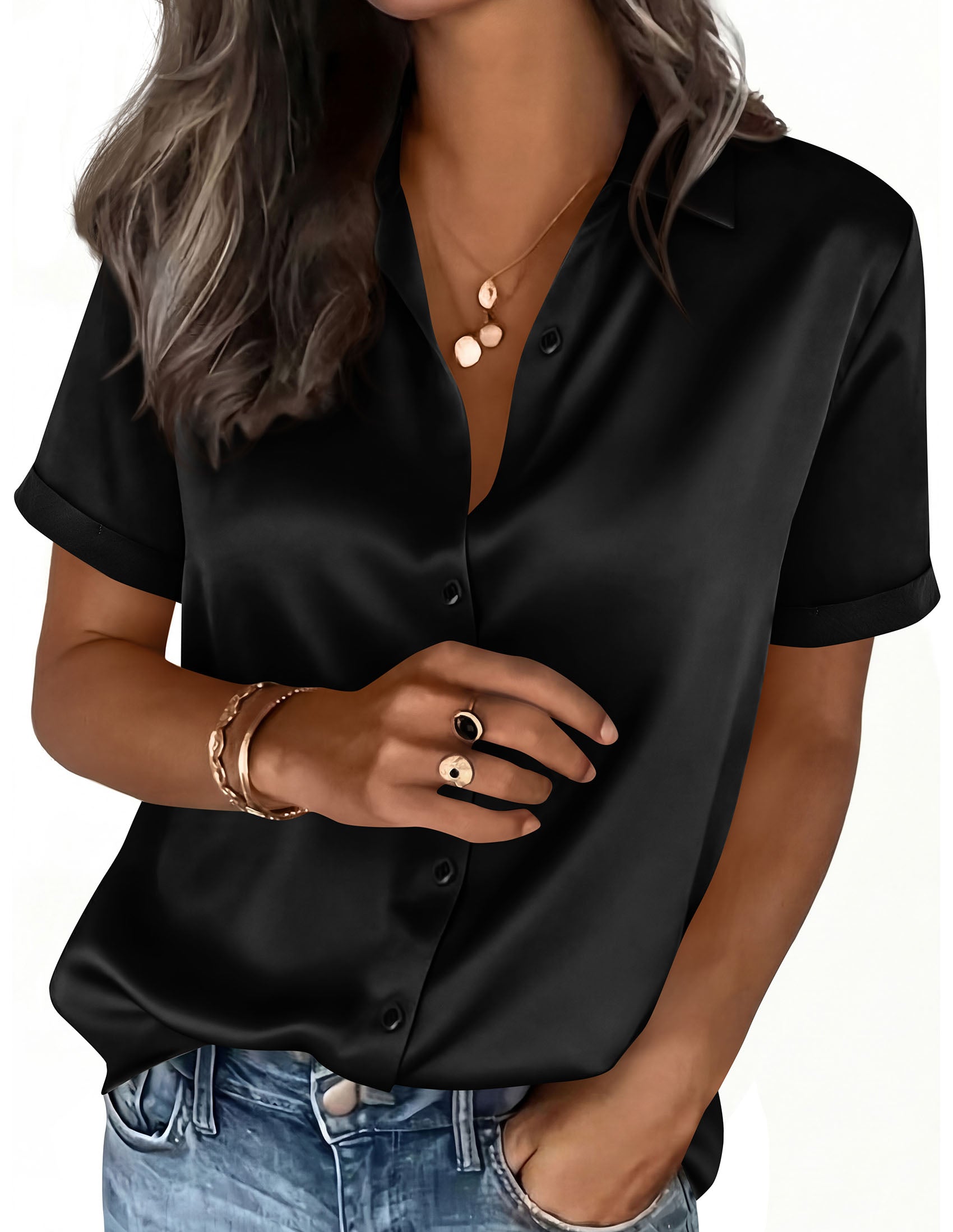 PRETTYGARDEN Women's 2026 Summer Button Down Shirts Short Sleeve Work Tops Dressy Blouses Spring Business Casual Outfits PRETTYGARDEN