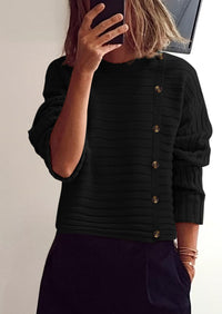 PRETTYGARDEN Womens Sweaters Fall Casual Long Sleeve Crewneck Button Loose Winter Knit Pullover Sweater Tops