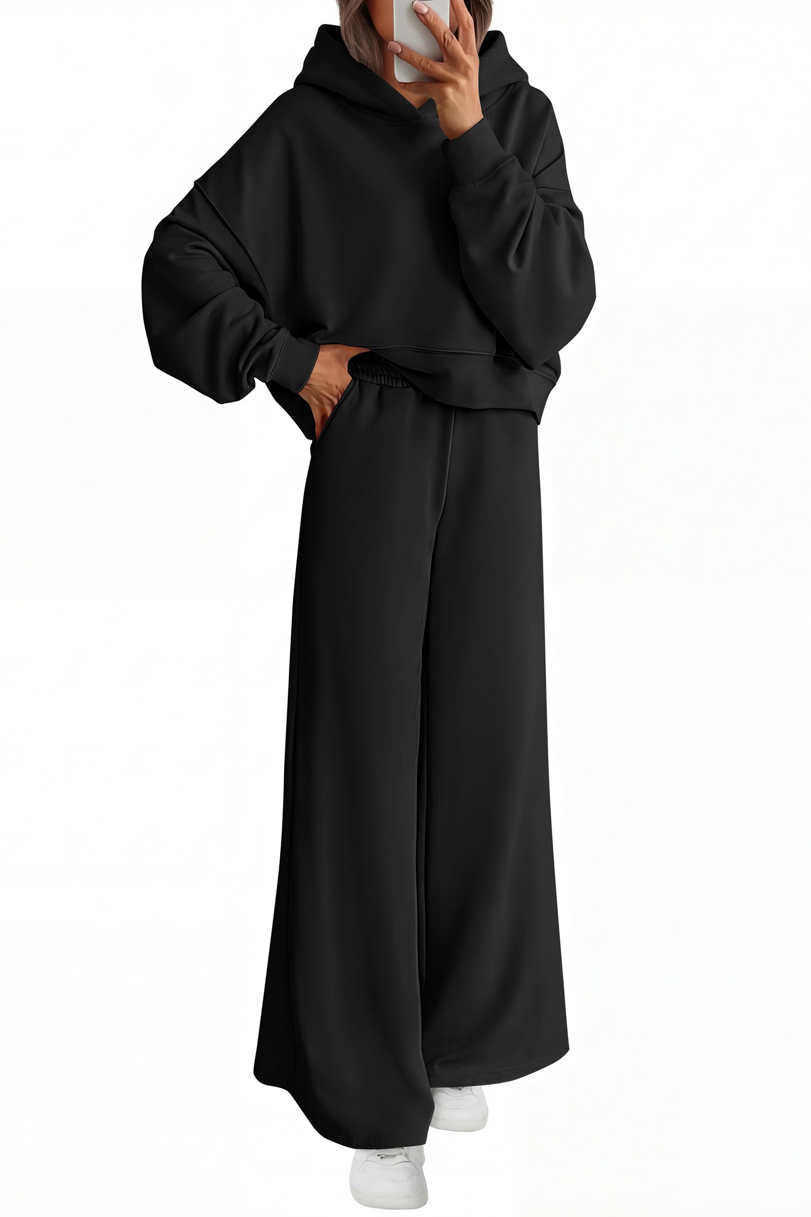 PRETTYGARDEN Women 2 Piece Lounge Sets Long Sleeve Hoodies Wide Leg Sweatpants Sweatsuits Workout Set Fall Outfits 2026