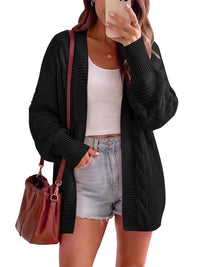 PRETTYGARDEN Chunky Open Front Cable Knit Cardigan Sweaters for Women Coats Loose Fit Batwing Long Sleeve Sweater, Soft Cozy Casual Cardigans, Holiday Travel Vacation Outfits, Trendy Fashion Outerwear