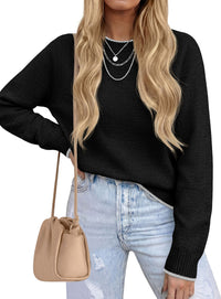PRETTYGARDEN Womens Crewneck Fall Sweaters Pullover Tops | Soft Stretchy Knit,Reglan Long Sleeve,Ribbed Cuffs,Color Block,Casual Daily Outfits,Office Work Clothes,Winter Layering Wear
