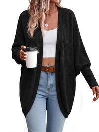 PRETTYGARDEN Batwing Long Sleeve Lightweight Cardigan Sweaters for Women | Batwing Sleeve Long Cardigans, Loose Fit Soft Ribbed Knit Light Weight Sweater, Early Fall Fashion Streetwear, Travel Outfits