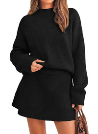 PRETTYGARDEN 2 Piece Sets For Women Sweater Mini Skirt Set