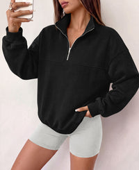PRETTYGARDEN Women's Quarter Zip Fleece Pullover Sweatshirts | Oversized Half Zip Sweatshirt with Collar, Fleece Jacket, Trendy Long Sleeve Pullover Tops, Y2k Fashion Fall Outfits 2026