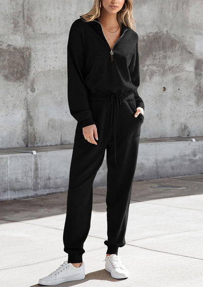 PRETTYGARDEN Women's 2 Piece Sweater Set Pullover Zip Up Sweatshirt Jogger Sweatpants Tracksuit Casual Outfit